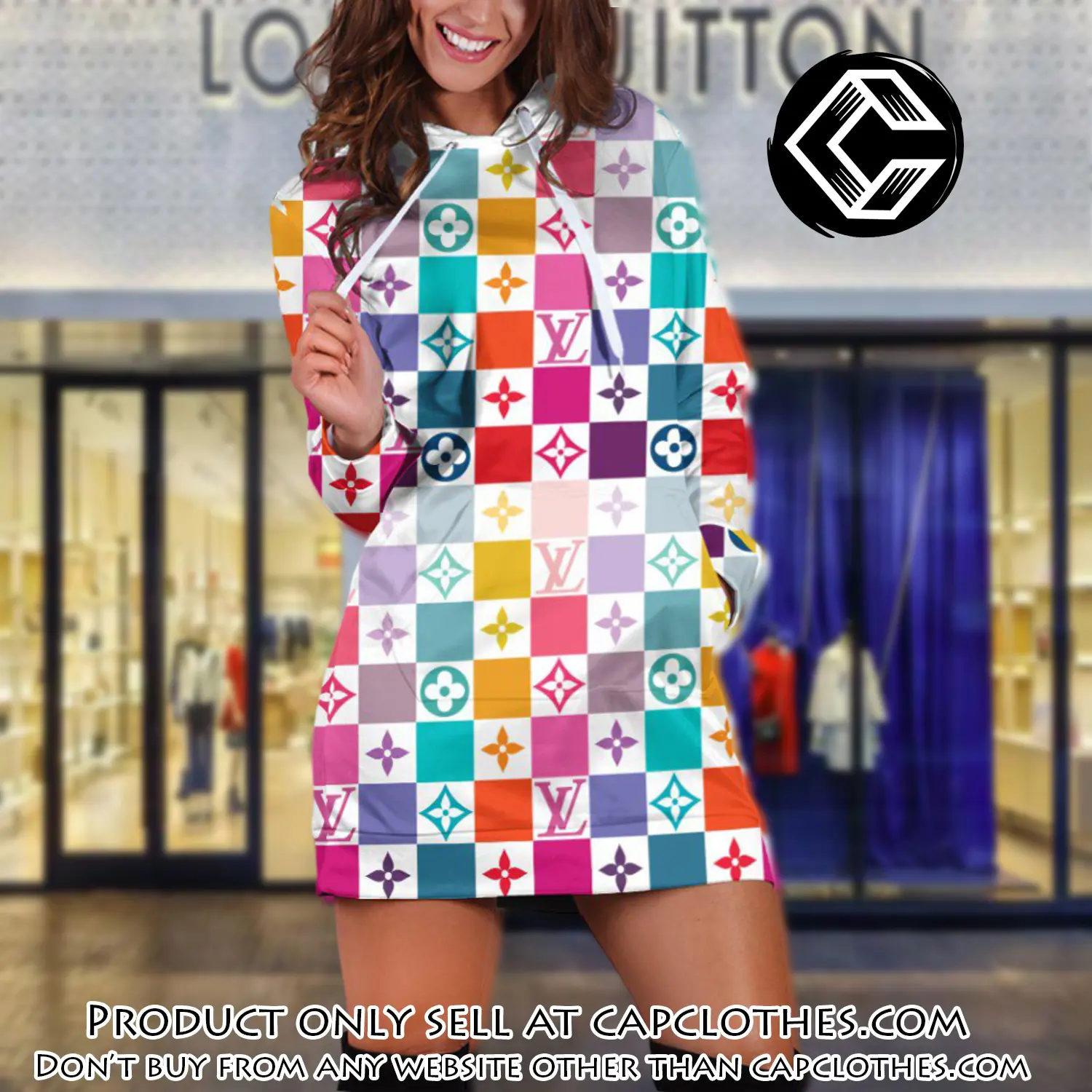 Lv premium luxury brand hoodie dress for women hdl1016 cc0850288